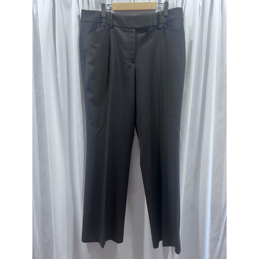 Calvin Klein Womens Brown Straight Leg Dress Pants Career Trousers Size 10